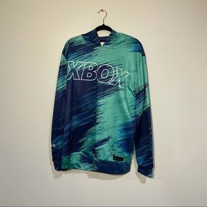 MENS XBOX Logo Blue Green Sweater Hoodie (Size Large)